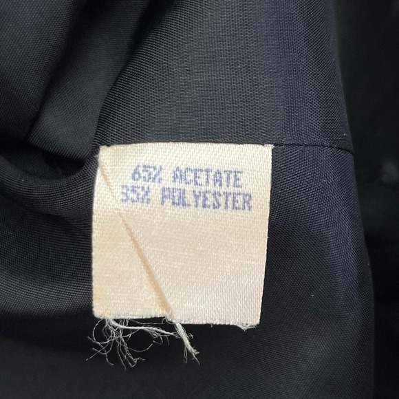 Vintage 80s Floral Jacquard Jacket‎ by Rickie Freeman in Black and Blue, Size 8 - Picture 11 of 11